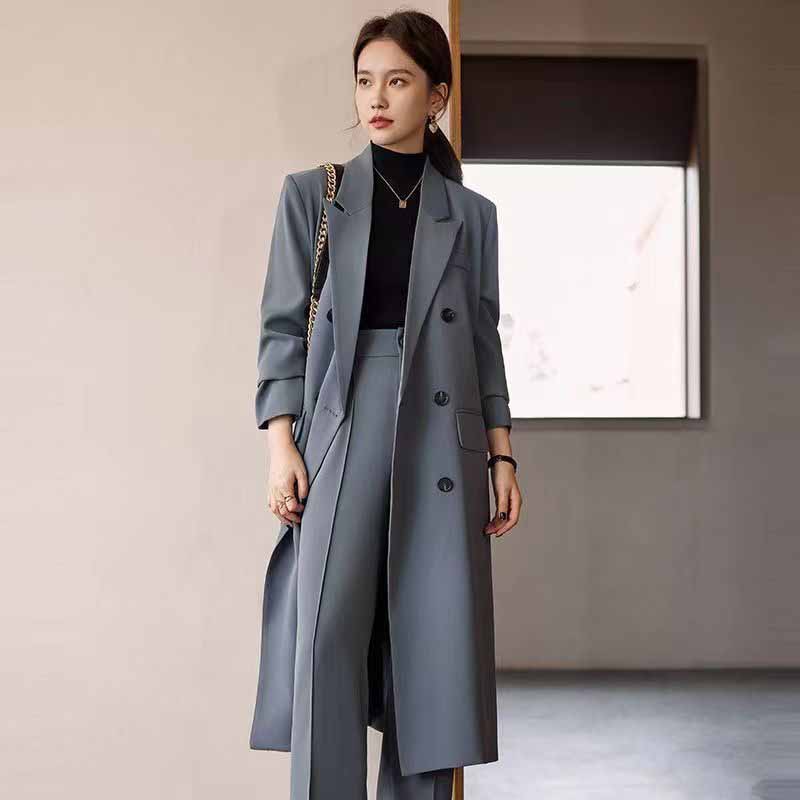 Men'S Fashion X - FANAN-gabardina larga elegante para mujer, chaqueta