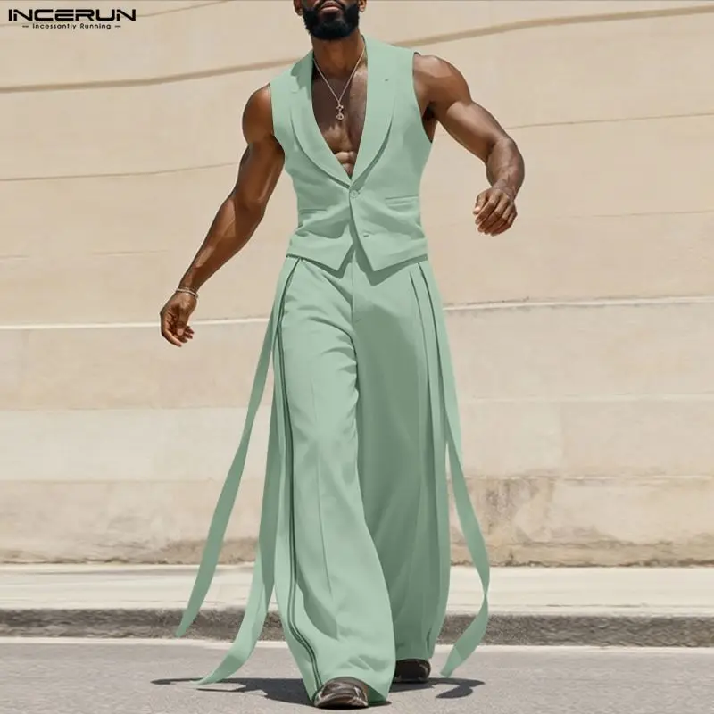 Mens Fashion Summer - Conjuntos INCERUN para Hombre, Chalecos sin