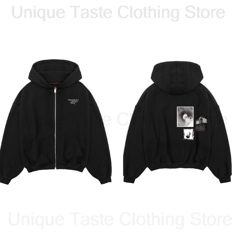 Mens Fashion Zip Up Hoodies - Jackson Wang MAGICMAN 2 mismo cremallera