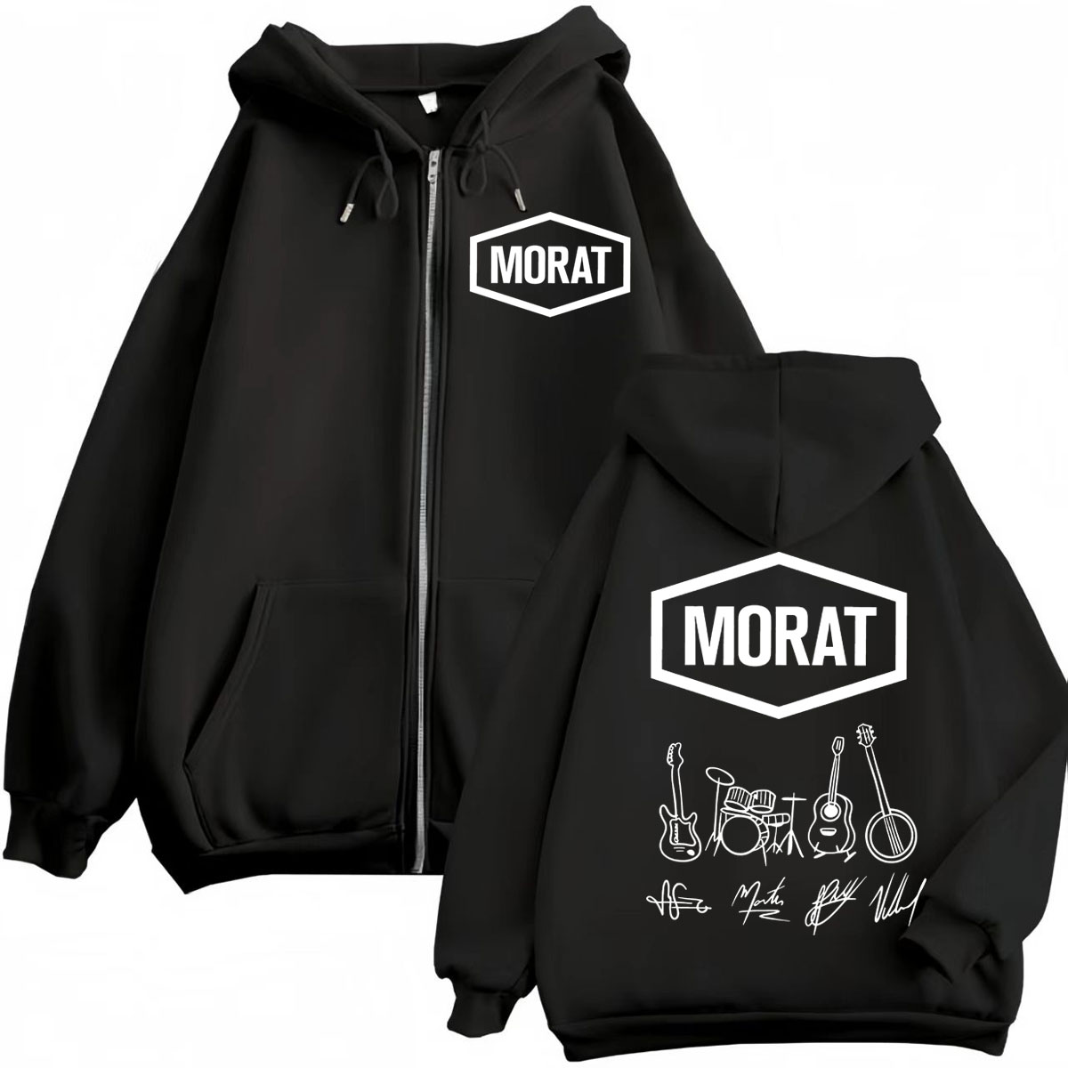Mens Fashion Zip Up Hoodies - Morat Colombia Band Merch cremallera sudaderas