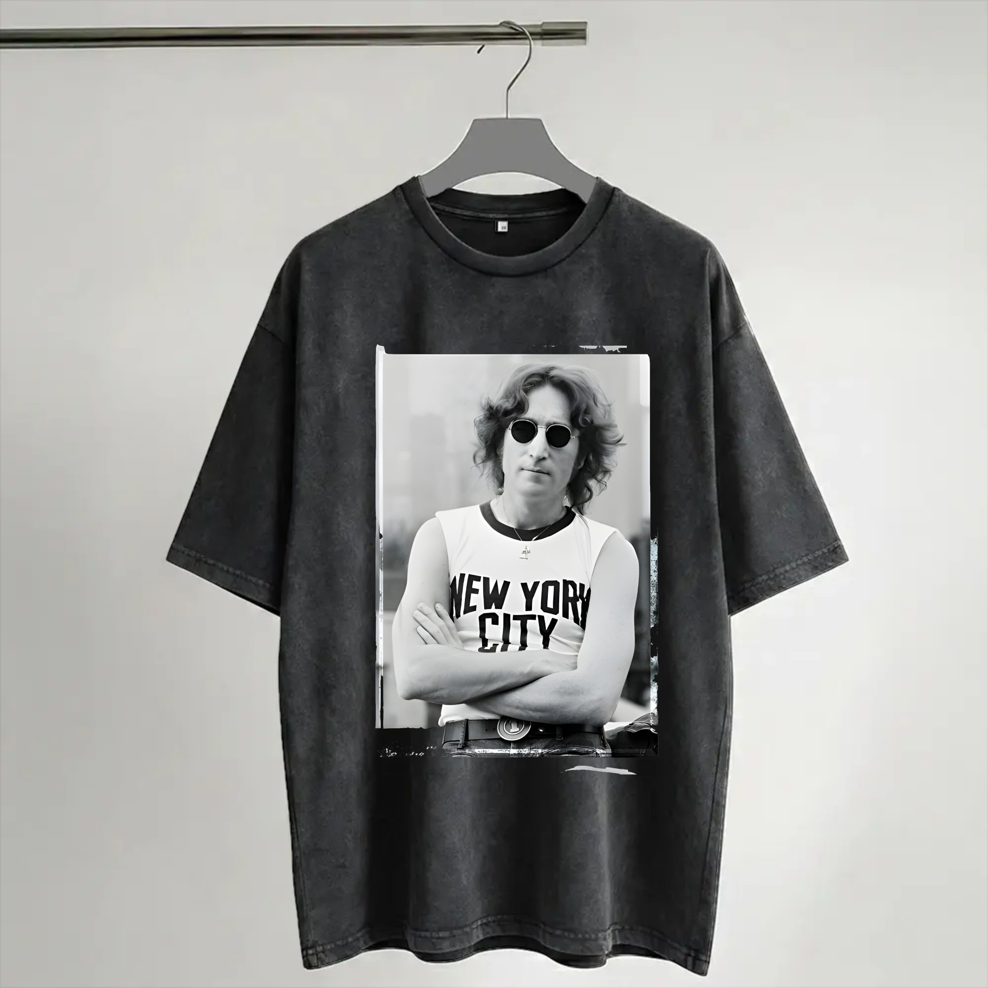 Men'S Fashion New York - Camiseta Lavada Estilo Harajuku con Diseño
