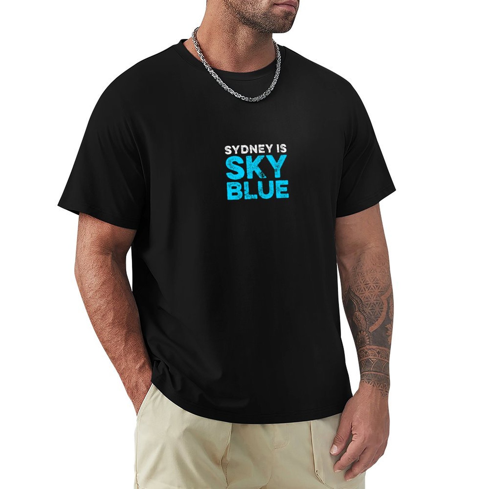 Men'S Fashion Sydney - Camiseta azul cielo de Sydney, camiseta