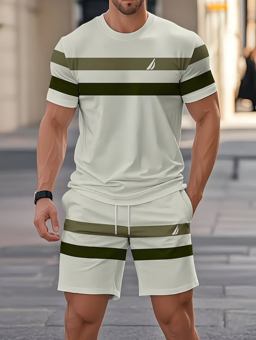 Mens Fashion Clothes - Conjuntos de verano para hombre, camiseta