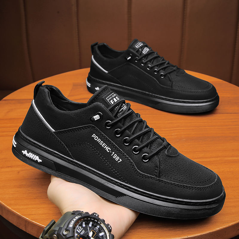 Mens Fashion Trainers - Zapatillas de deporte blancas de cuero