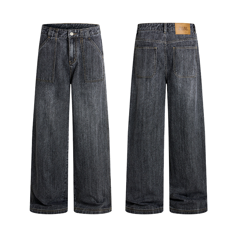 Men'S Fashion Grey Jeans - Pantalones Vaqueros de Mezclilla para Hombre,
