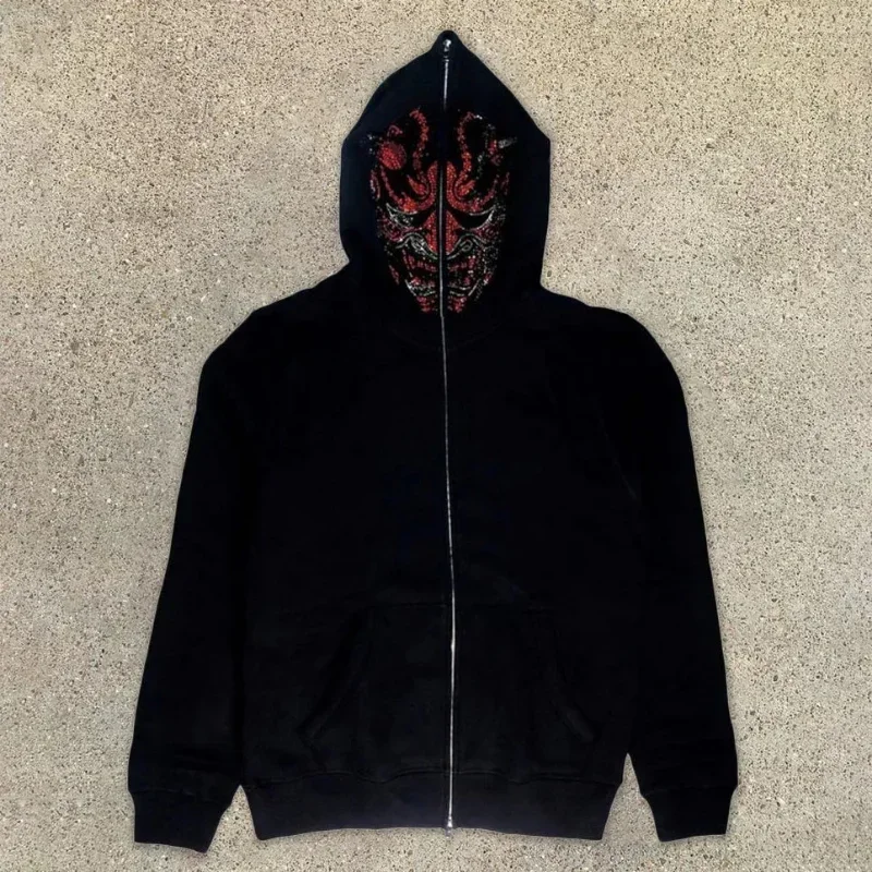 Sudadera con capucha Y2K para  - Mens Fashion Zip Up Hoodies reseña y precio