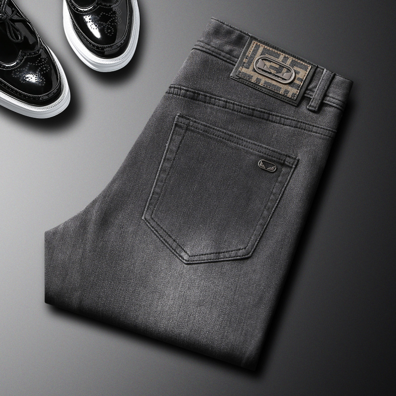 2025 otoño nueva moda marca je - Men'S Fashion Grey Jeans reseña y precio