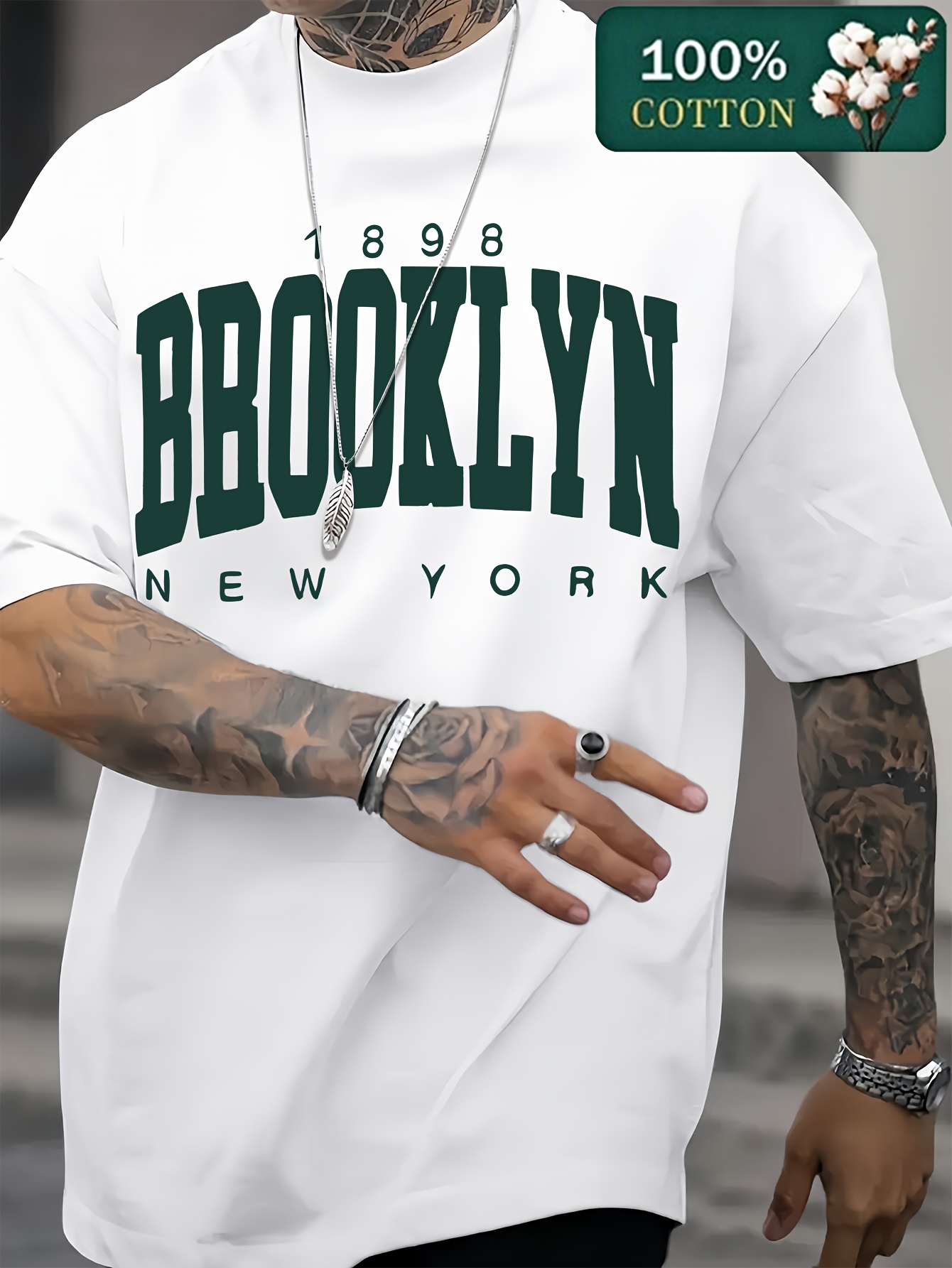 Camiseta de manga corta con cu - Men'S Fashion New York reseña y precio