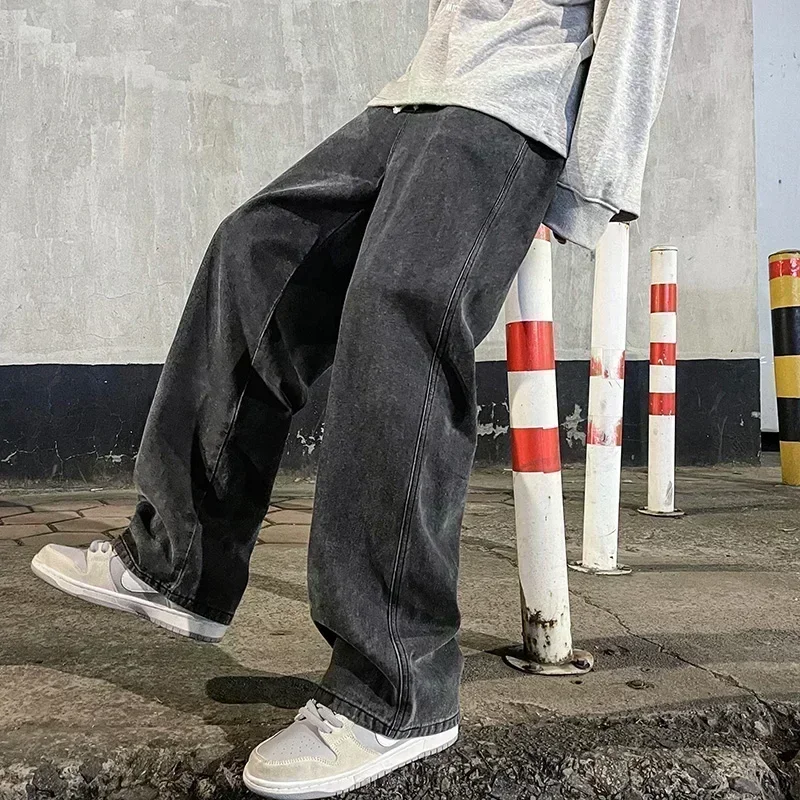 Jeans holgados de estilo corea - Men'S Fashion Grey Jeans reseña y precio