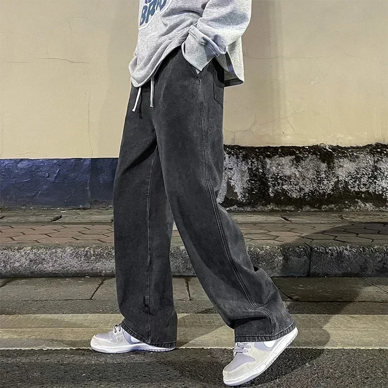 Jeans holgados de estilo corea - Men'S Fashion Grey Jeans reseña y precio