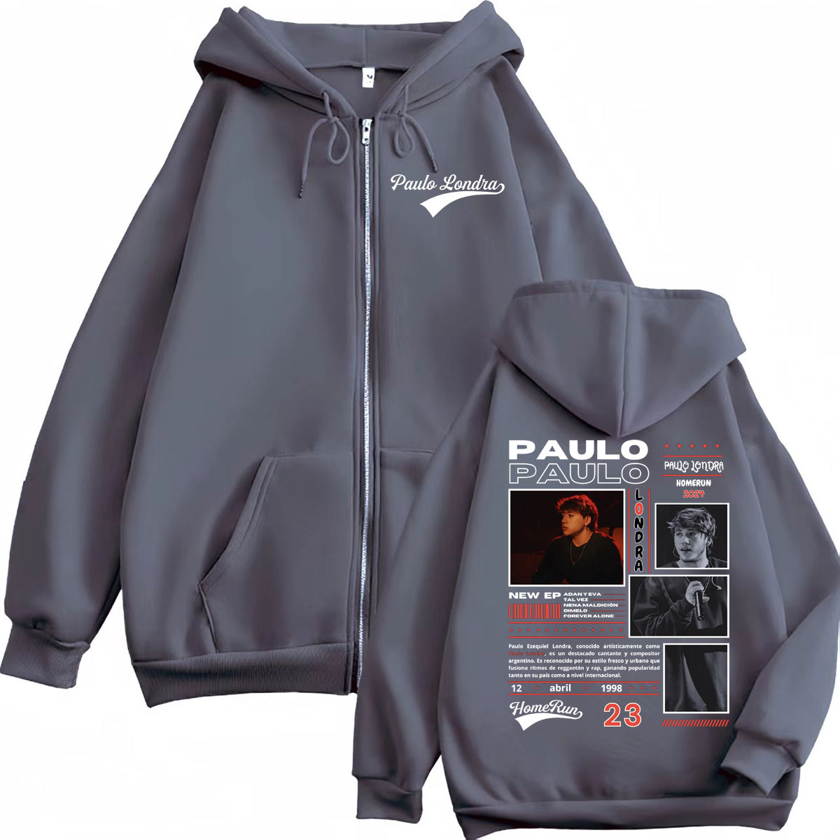 Rapero Paulo Londra Homerun ál - Mens Fashion Zip Up Hoodies reseña y precio