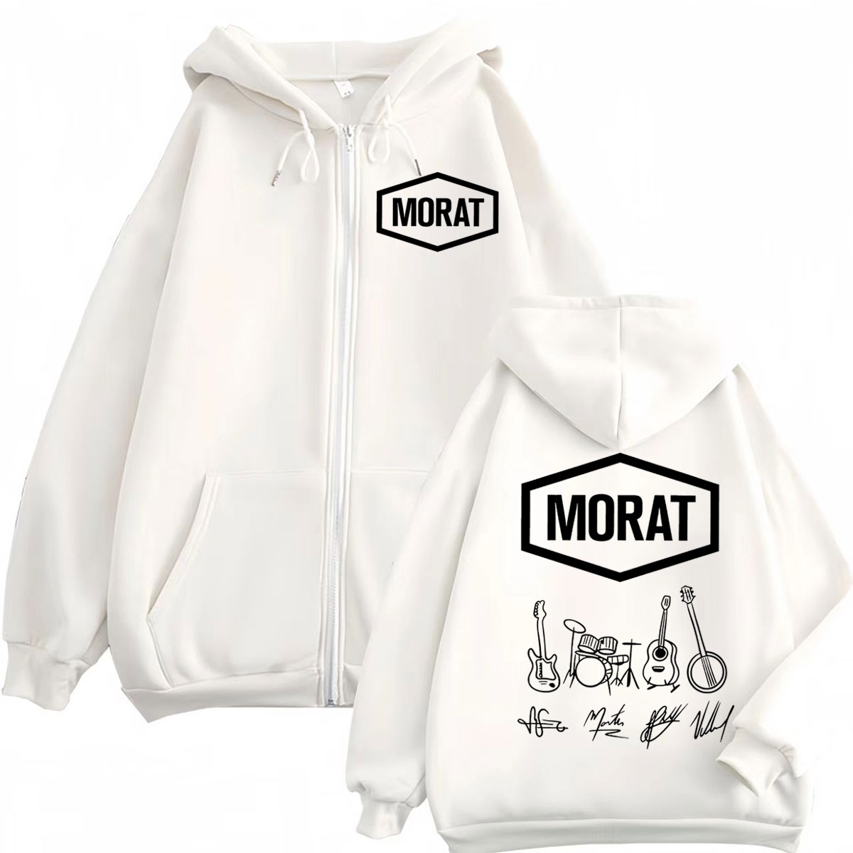 Morat Colombia Band Merch crem - Mens Fashion Zip Up Hoodies reseña y precio
