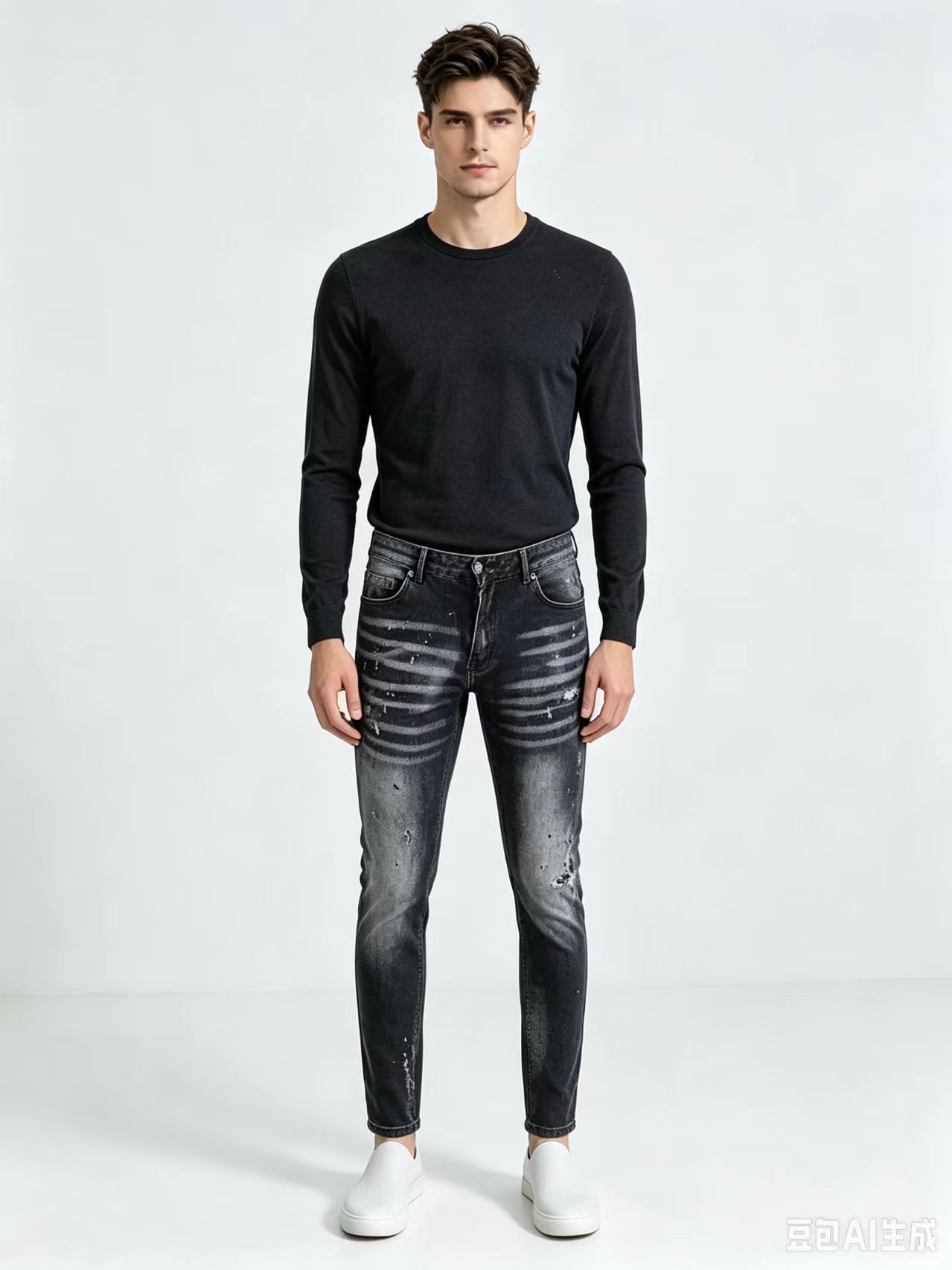 Pantalones de mezclilla elásti - Men'S Fashion Grey Jeans reseña y precio