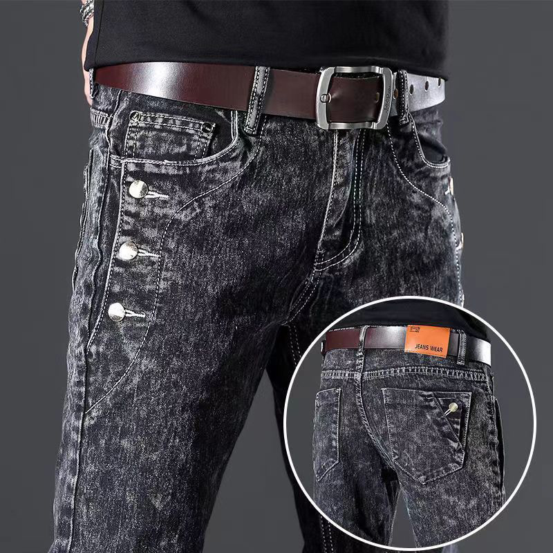 Pantalones vaqueros clásicos a - Men'S Fashion Grey Jeans reseña y precio