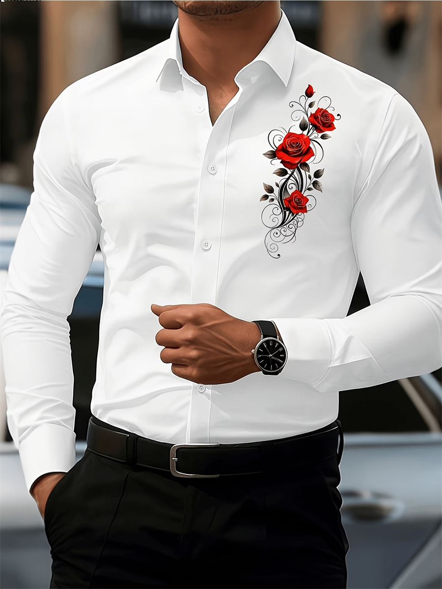 Camisa de Manga Larga con Esta - Mens Fashion Clothes reseña y precio