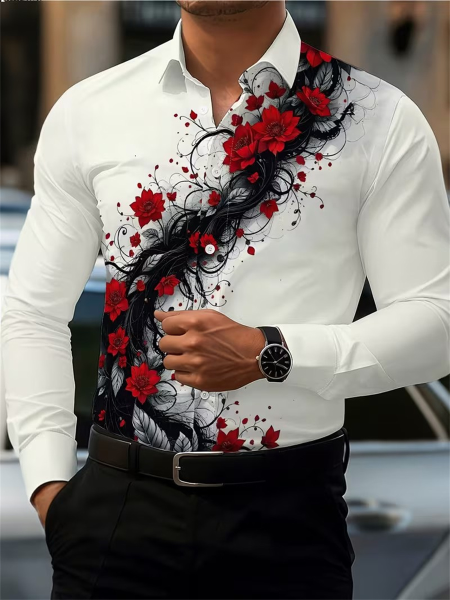 Camisa de Manga Larga con Esta - Mens Fashion Clothes reseña y precio